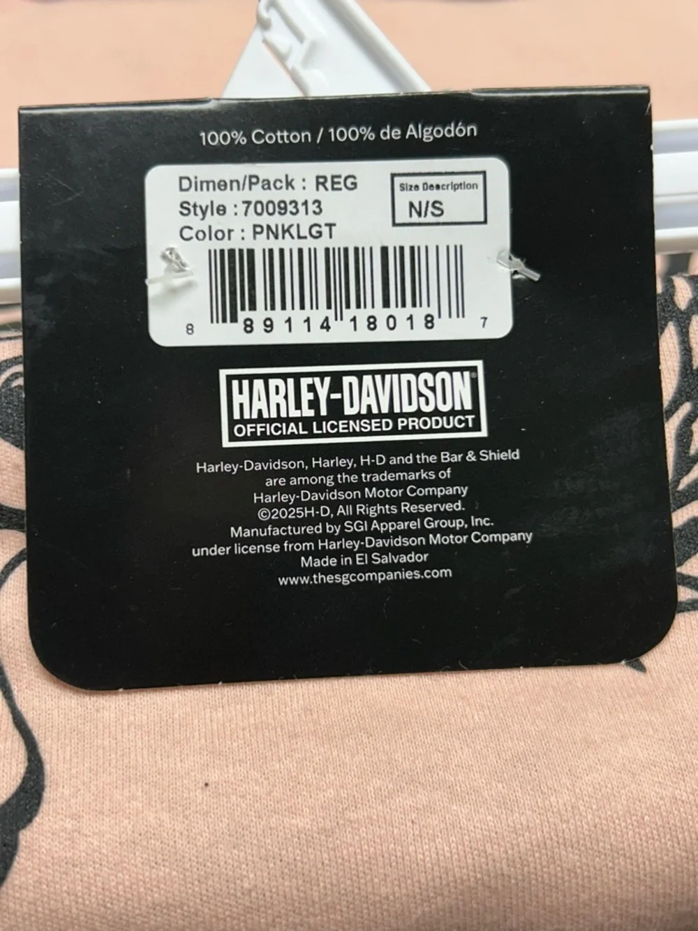 Harley-Davidson Baby Girls' Up-Winged Eagle Receiving Blanket, Dusty Pink/Black